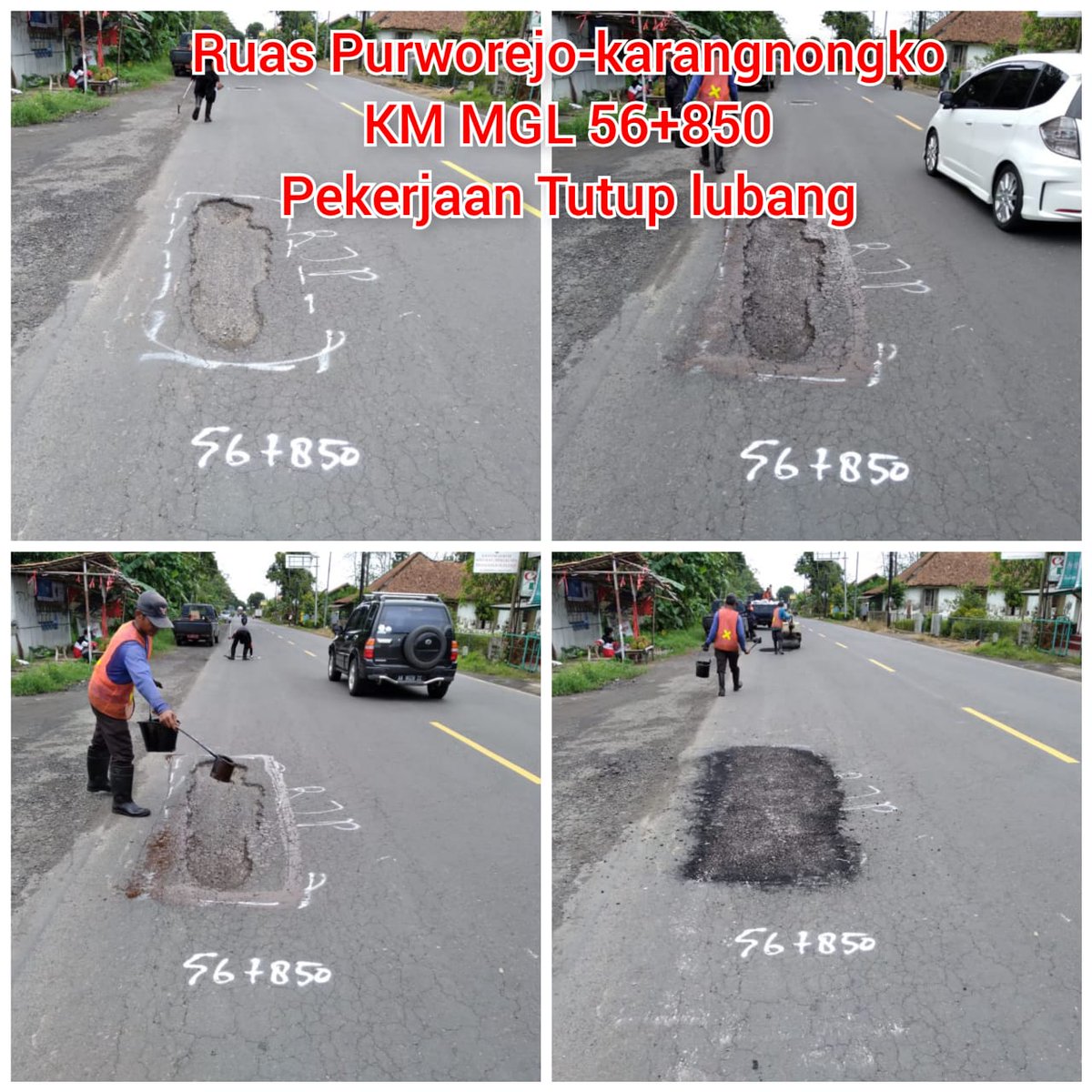 Kegiatan penutupan lubang di Ruas PPK 2.5 Provinsi Jawa Tengah hari Senin Tanggal 4 Januari 2021
<a href="/ganjarpranowo/">Ganjar Pranowo</a> 
@bbpjnjatengdiy 
@dpubmckjateng 
<a href="/bptj_cilacap/">BPJ Wilayah Cilacap #JalanCantik #JatengGayeng</a> 
<a href="/bpj_magelang/">BPJ Wil Magelang #JalanCantik #JatengGayeng</a>