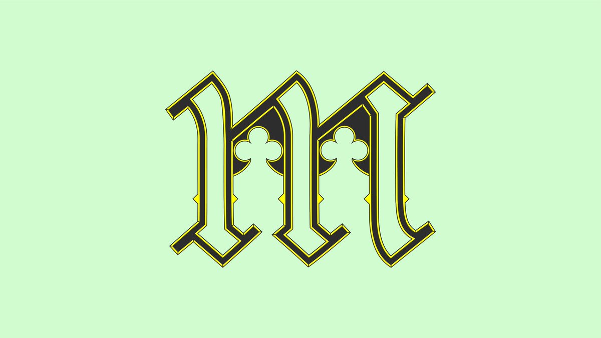 RhuaridhK's tweet image. Day 4 of my January Daily Logo Challenge! 

My logo prompt today was 'Single Letter Logo'. I decided to design an 'M' for Melrose Abbey, taking key inspiration from the architecture.

 ✏💻

#dailylogochallenge #logo #singleletter #melroseabbey #illustrator #graphicdesign #design