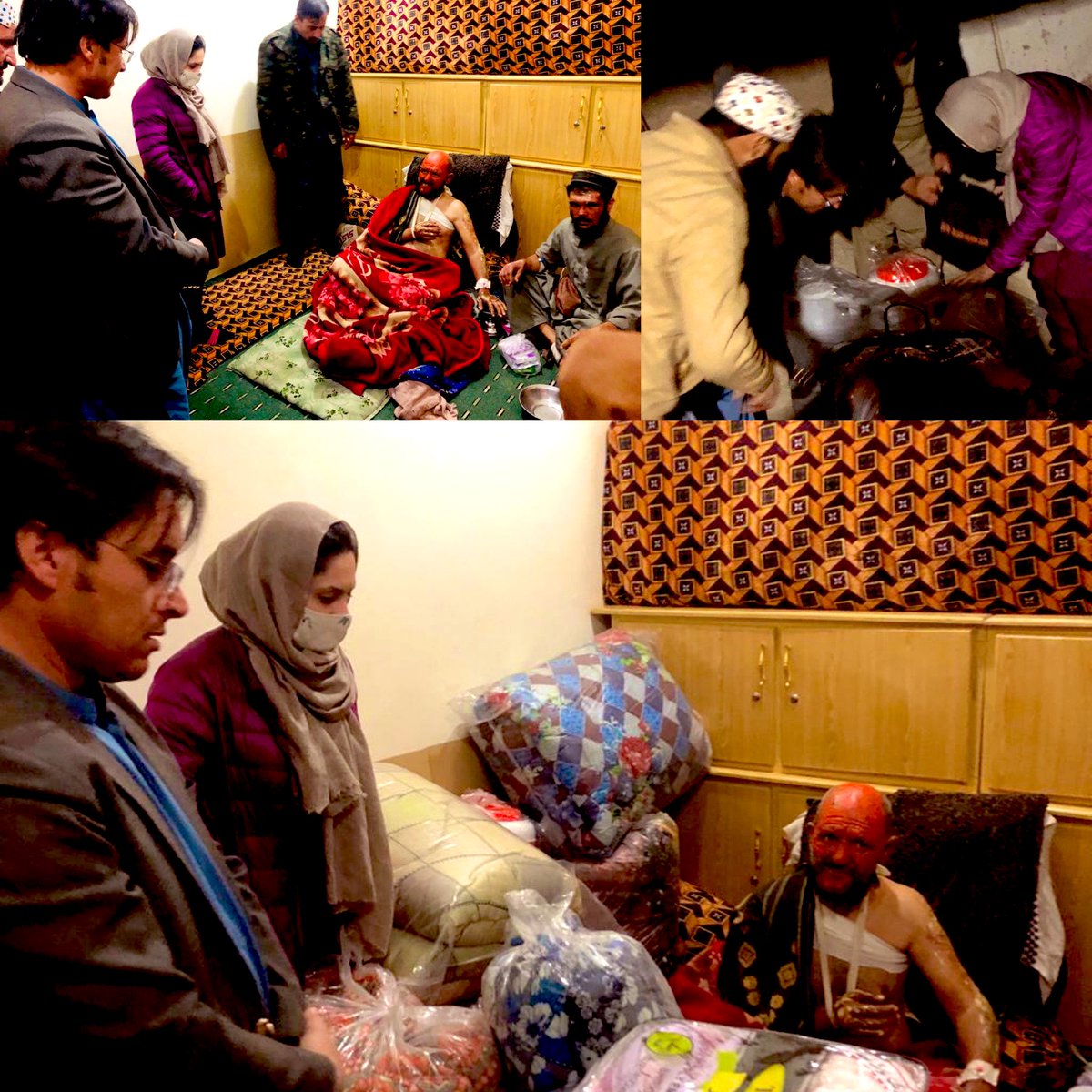 directed by DG PDMA Imran Zarkoon, Sana Arzak Gender Specialist,GCC along with PDMA team visited burned victims of gas leakage blast that occurred in #Pashtoonabad #Quetta team also visited their house which was severely damaged <a href="/PDMABalochistan/">PDMA Balochistan</a> also provided with relief items