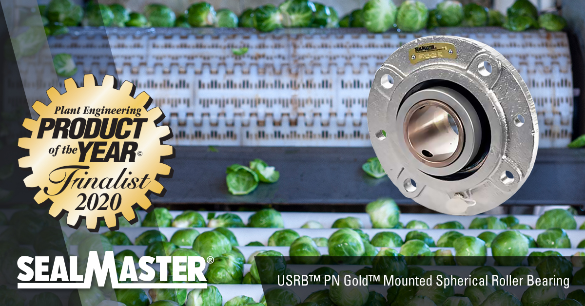 Sealmaster® USRB™ PN Gold™ Mounted Spherical Roller Bearings have food-grade grease and are engineered for corrosive environments. Qualified subscribers can vote for this bearing in Plant Engineering’s PRODUCT OF THE YEAR awards! gspplatform.cfemedia.com/pe/productProf…
