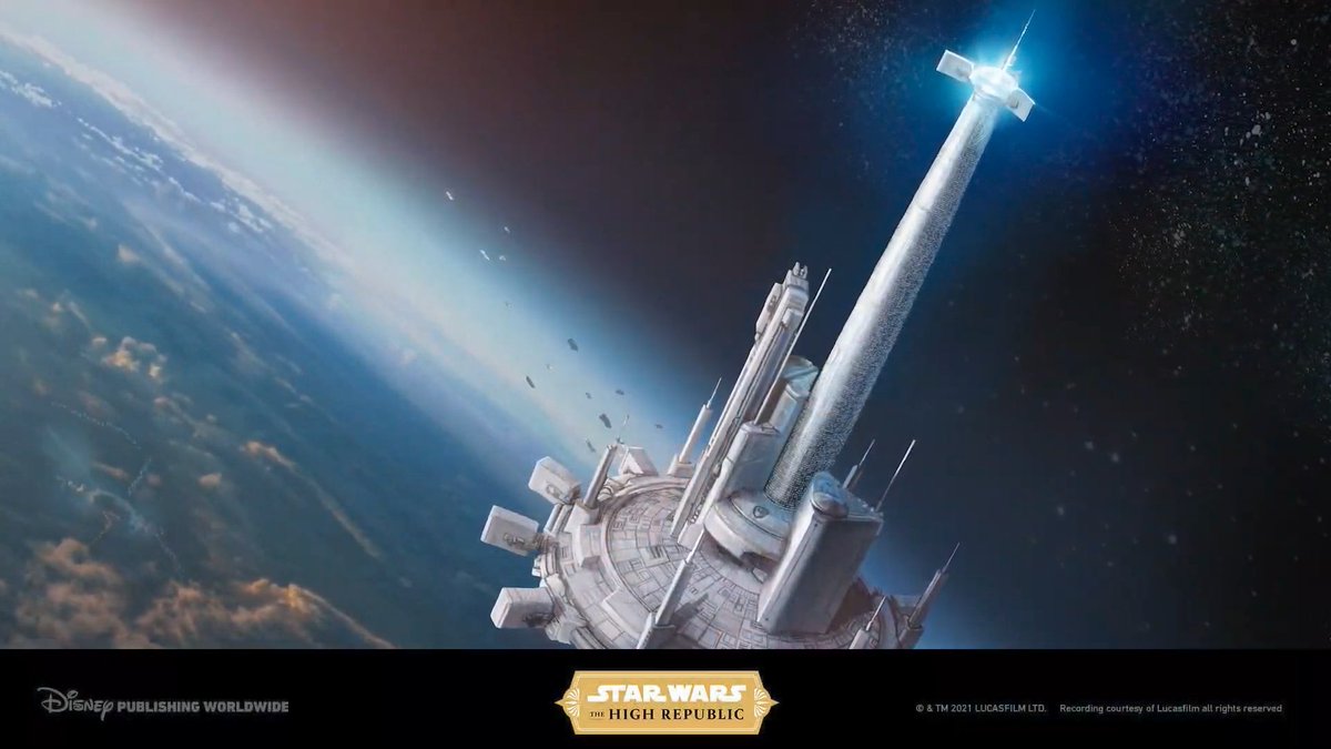Each of the books & comics hit the events of the Great Disaster, which is a cataclysmic event that kickstarts  #StarWarsTheHighRepublic. Pictured below is the Starlight Beacon, which is central to Soh's goal of a more unified Republic.