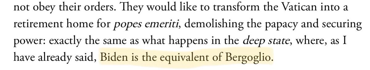 There are two dramas going on in Viganò's head: that of the Deep State and that of the Deep Church. And the characters in one have their equivalents in the other. I think "Bergoglio" used to be Hillary Clinton, but now he's definitely Joe Biden.