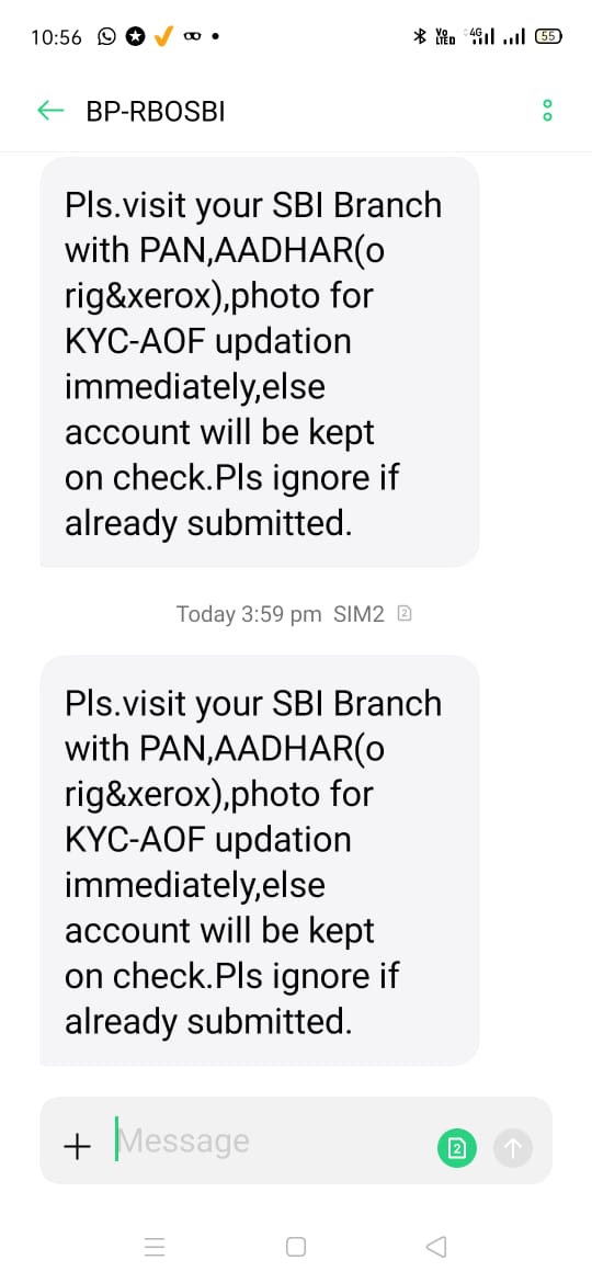 AarankaD's tweet photo. @TheOfficialSBI is this fraud sms? Kindly confirm https://t.co/jGfp29ynFR