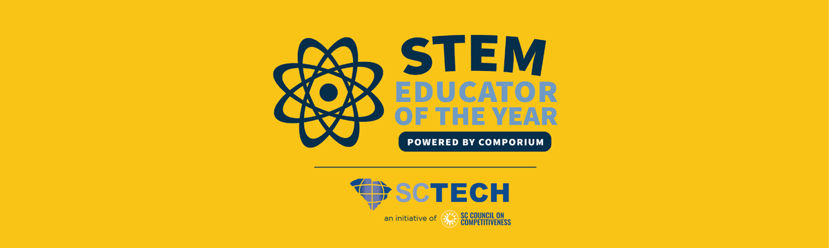 sccompetes's tweet photo. The STEM Educator of the Year Nomination Period is open! Today - 1/15,  you may nominate a teacher from your school or past education experience that excels in STEM education. View the full eligibility rules and information at https://t.co/mlIJ6wPVyg #SCTech #TransformSC https://t.co/82SfXeiWe3