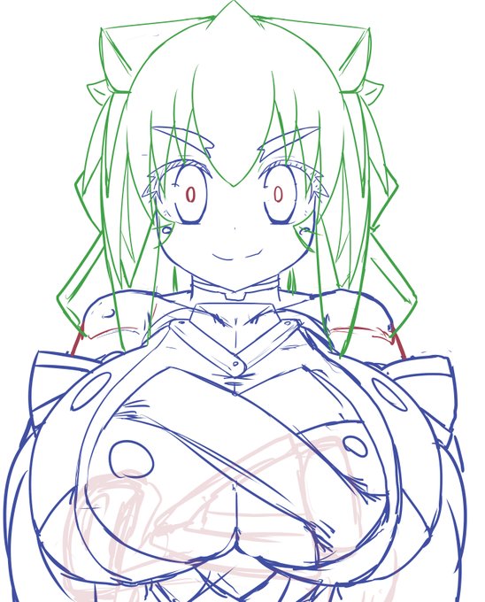 ちょっとデザイン変わったうちの子ラフ 