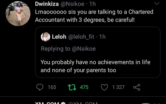 I still think about this comeback from  @Nsikoe 