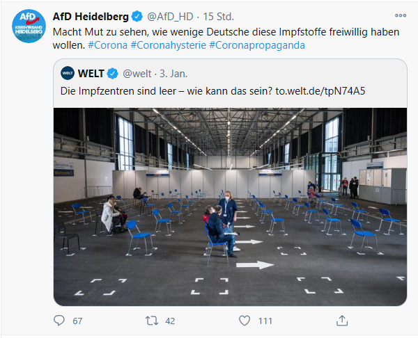 Los_Wochos_'s tweet photo. @AfDimBundestag Ja was denn nun, Impfen gut oder Impfen schlecht? #FakePartei https://t.co/8RwjmPMPr8