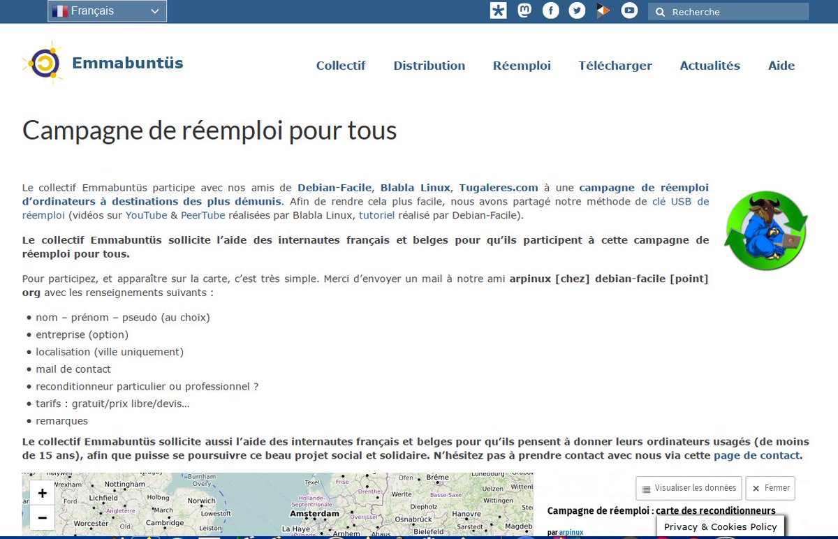 Emmabuntus's tweet image. Merci @Framatophe de nous citer mais nous n&apos;avons l&apos;infrastructure pour recycler les ordis d&apos;une région par contre on peut former des personnes de la région pour faire cela avec notre méthode de clé de réemploi avec @debian_facile @Tugaleres #BlablaLINUX 
emmabuntus.org/campagne-de-re…