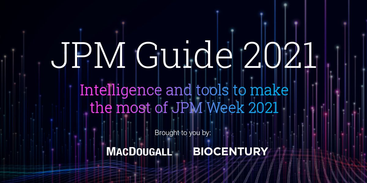 #JPM2021 begins next week. Check out the free #JPM2021 Guide that MacDougall and <a href="/BioCentury/">BioCentury</a> put together: bit.ly/3qfdNUK  #JPM21 #Biotechshowcase #healthcarepartneringweek <a href="/Pharmaceutical/">Pharmaceutical</a> #JPMGuide