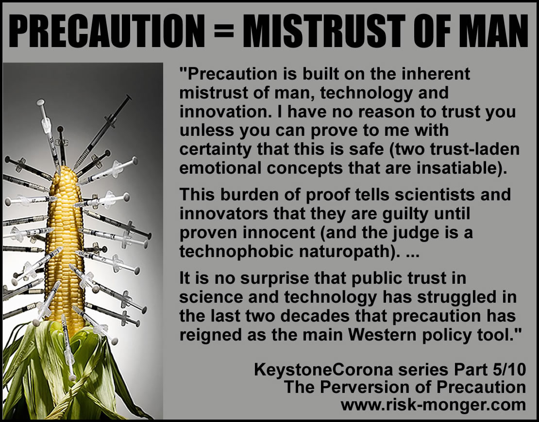 zaruk's tweet photo. Activists promoting precaution in policy claim it will restore trust in science and technology.
That's like an arsonist giving advice on putting out fires.
My latest #KeystoneCorona looks at the dangers of mistrust as the basis for our innovation strategy.
https://t.co/J48ZNyFJ72 https://t.co/W7h07xt26o