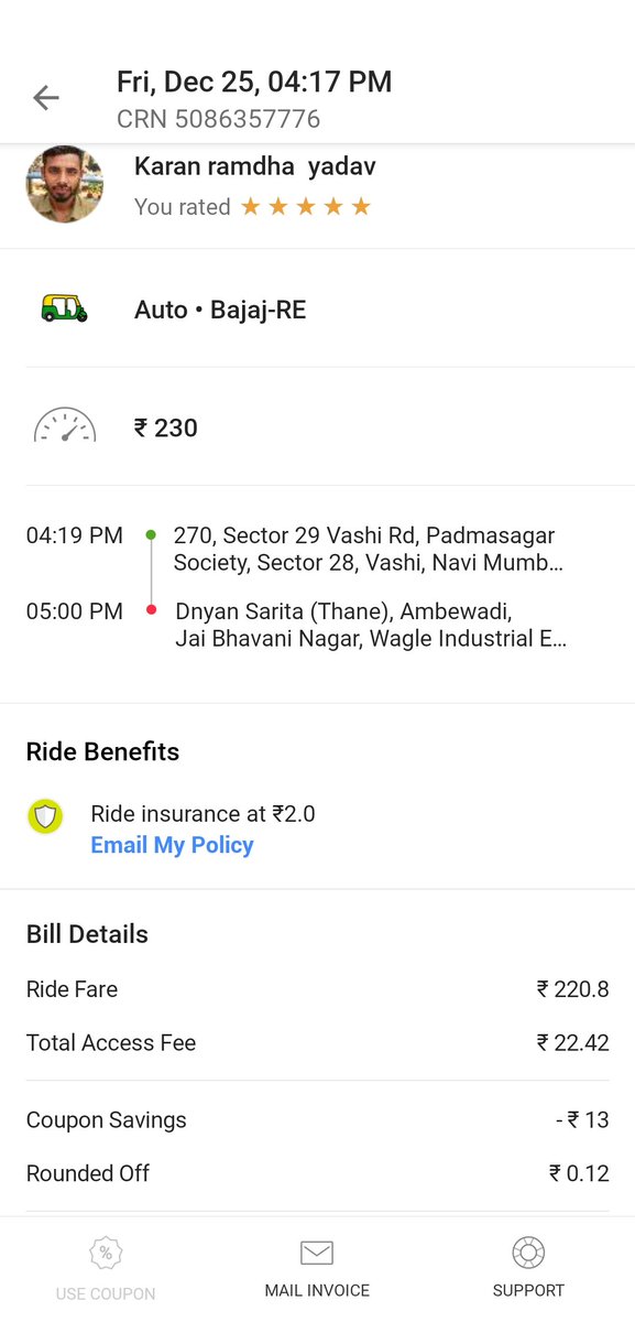 bhimsen96's tweet photo. How can your rider charge me extra cash, and your customer service is also not resolving my complaint and asking me to make the payment if late you will charge me late payment fee CRN 5074151561 @ola_supports @bhash https://t.co/S1O3qd1ZAA
