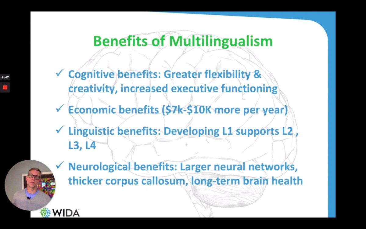 Benefits of #multilingualism @nordmeyerj #SENIA2020 #WIDAGlobal 💪