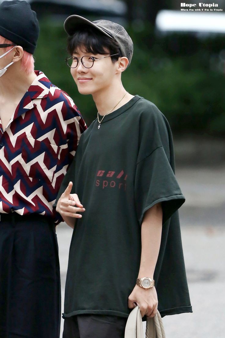 hoseok wearing glasses; a thread