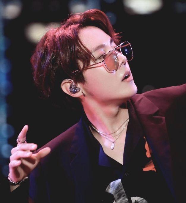 hoseok wearing glasses; a thread