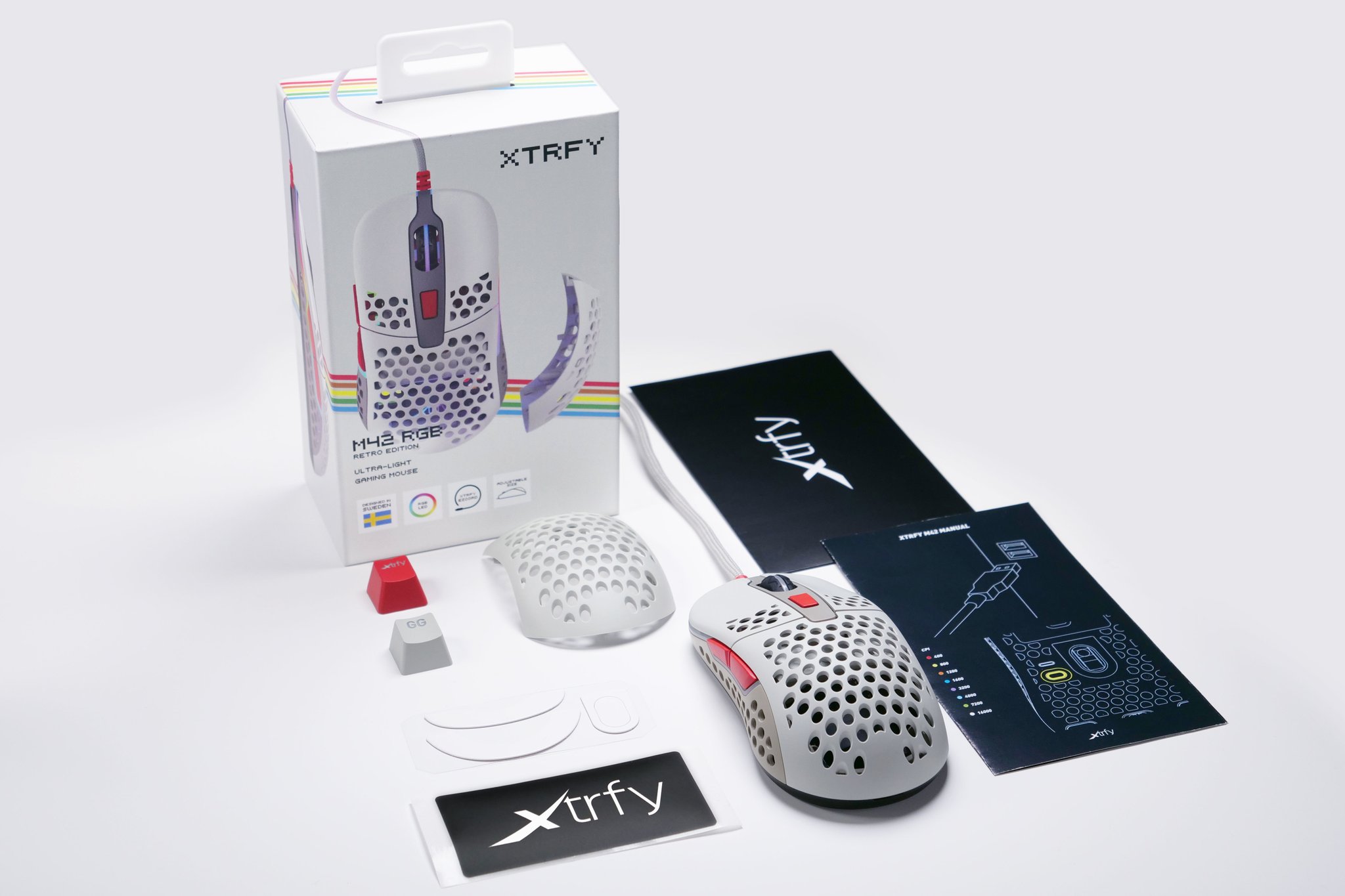 Xtrfy Sur Twitter The Xtrfy M42 Mouse Unboxed Two Swappable Backs Extra Ptfe Glides Matching Bonus Keycaps And A Short But Useful Manual All Settings Are Made Directly On The Mouse Itself With No Need For Software T Co 0xsrwwe8aj