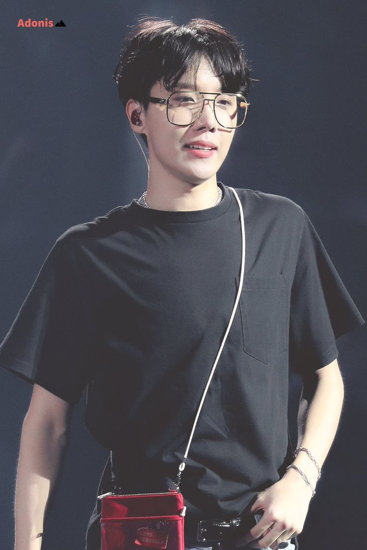 hoseok wearing glasses; a thread