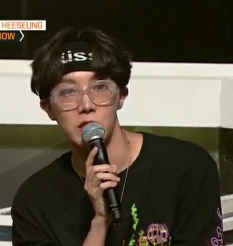 hoseok wearing glasses; a thread