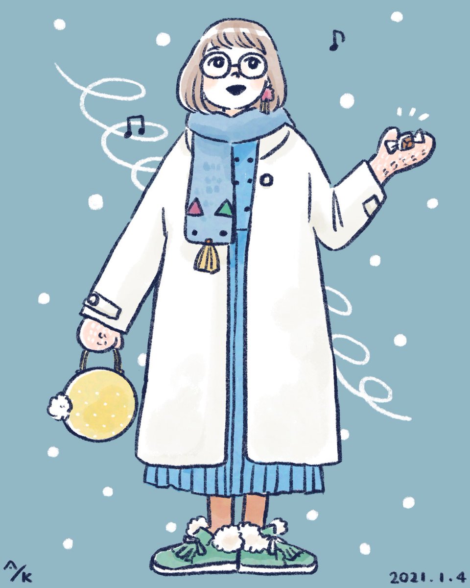 まっっしろコート 子どもがいるとなかなか 原田知世さんの 冬のこもりうた くもやあきこのイラスト まっっしろコート 子どもがいるとなかなか 原田知世さんの 冬のこもりうた くもやあきこのイラスト