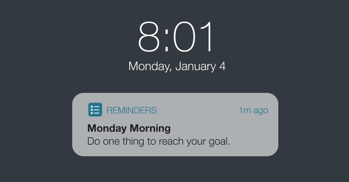 It’s 8:01 on the first Monday of 2021. Last week, you set your goals for the new year. Now it’s time to move towards them. What is one thing you are going to do today to do that? #newyeargoals #mondaymotivation