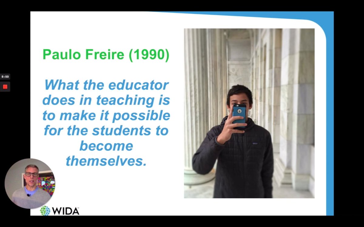 I ❤️ that #PauloFreire was quoted in your session @nordmeyerj! #SENIA2020 #WIDAGlobal