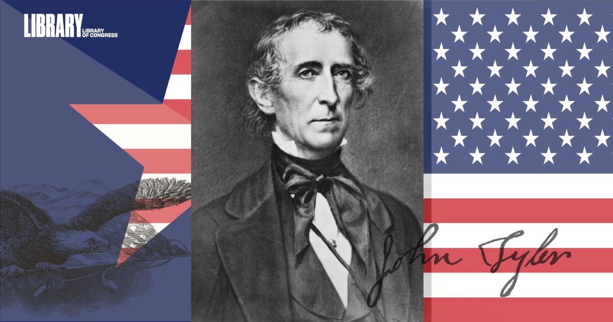 The Library holds the papers collection of John Tyler, 10th president of the United States. Tyler was the first vice president to succeed to the presidency upon the death of his predecessor, William Henry Harrison.  #PresidentsAtTheLibrary Explore:  http://loc.gov/collections/john-tyler-papers/about-this-collection/?loclr=twloc