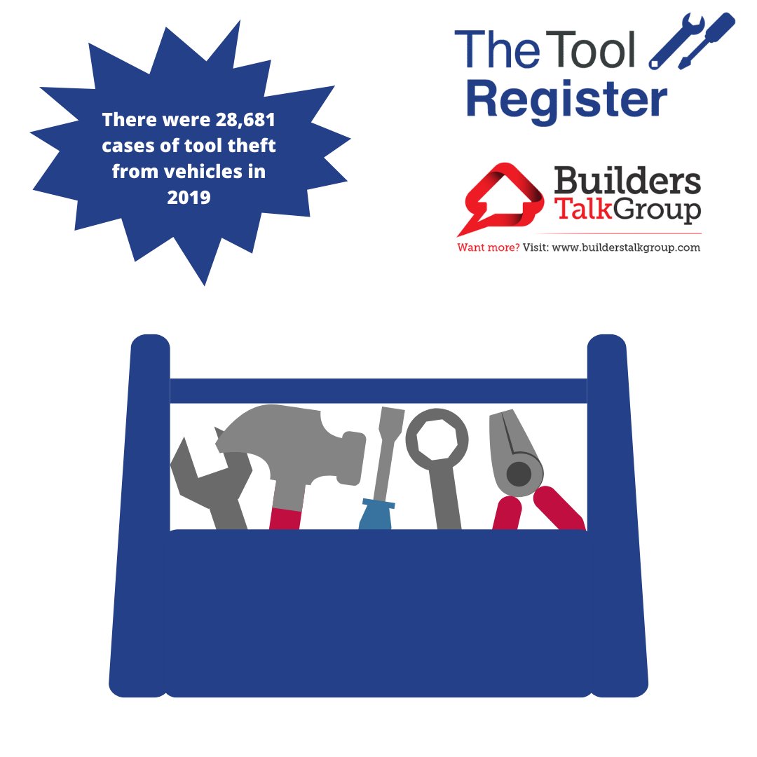 Tool theft isn’t going away! Register your tools as your property and help remove the market for stolen tools. 🛠️ Download the The Tool Register app now! Available on iOS and Android. #tooltheft #crimestats #crime #crimeprevention #tools #builders