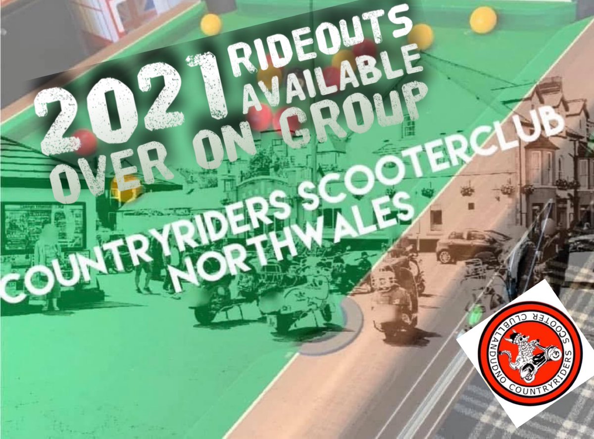 CountryRidersSC's tweet photo. Our 2021 Ride-Outs Available Head Over To Our Facebook Group Link Below 

https://t.co/61f4lYYqym

#northwales #supportlocal #bringpeopletogether #RHOS #scooterclub https://t.co/ZsWuJeCdj9