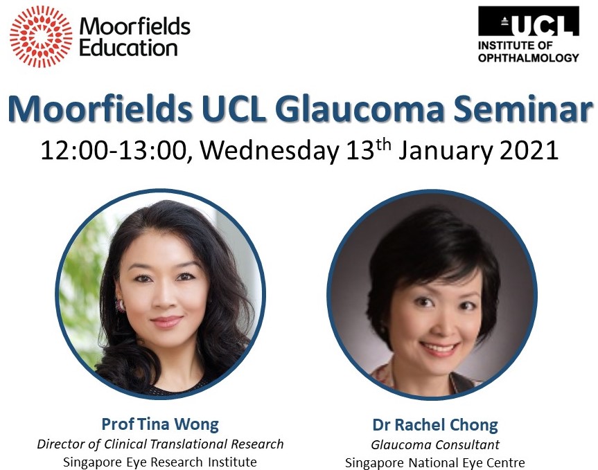 Improving glaucoma surgery outcomes: Prof Tina Wong discusses new approaches to preventing scarring, followed by Dr Rachel Chong on new perspectives for differentiating myopia and glaucoma. Register here: ucl.zoom.us/webinar/regist…