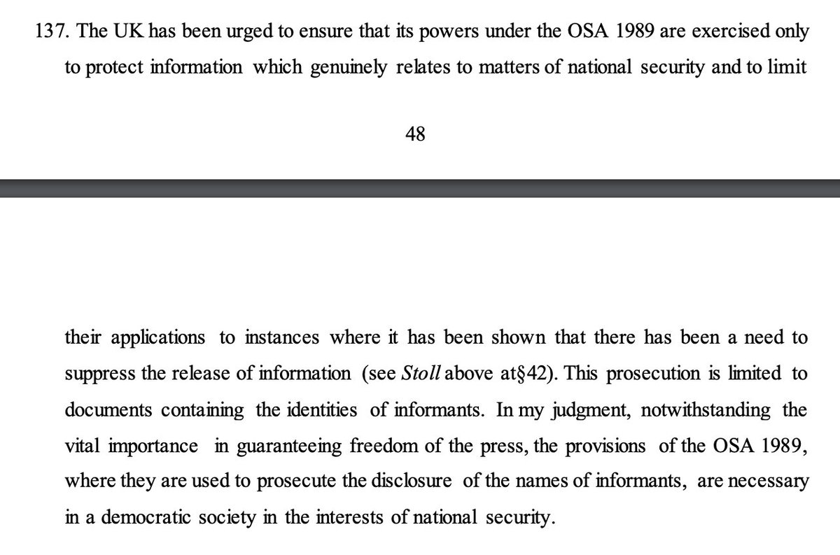 Here's Baraitser's ruling on the publication offenses. She cited media outlets criticizing WL's publication without redaction.