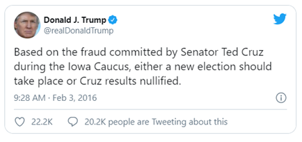 LesSchwartz4's tweet image. It's important to remember that claims of fraud anytime he loses is the "modus operandi " for trump.  Remember this from 2016.
#TrumpBegged #Trumpisaloser