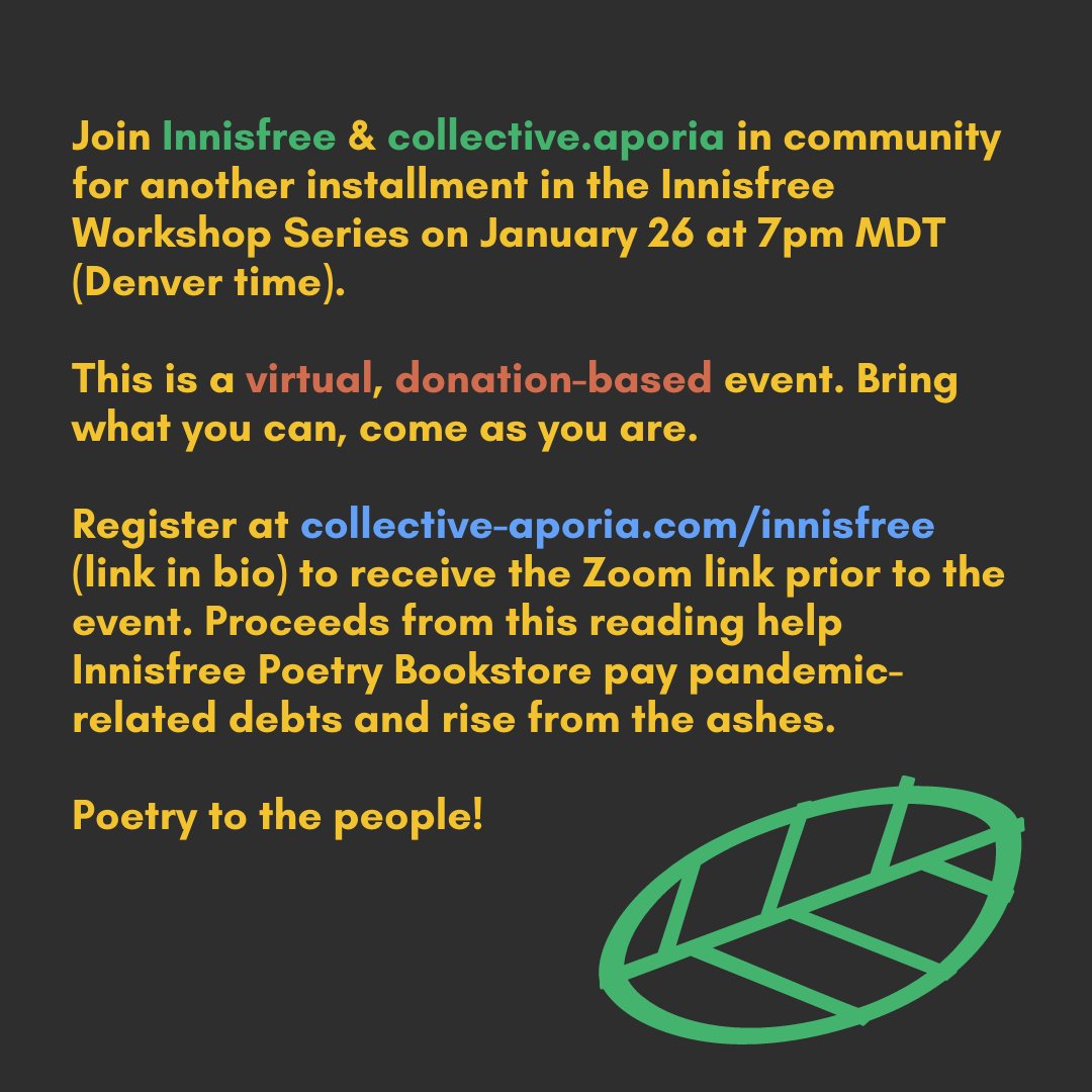 collectiveapor1's tweet photo. Khadijah Queen is going to read from her book Anodyne for the Innisfree Workshop Series! Join us for this amazing donation-based event on January 26th at 
https://t.co/fBjRdPmnIQ 
📚
#poetry #writing #PoetsOfColor #WritingCommunity #RadicalPoetry #RadicalPoetics #CollectiveAporia https://t.co/atc9DarQk4