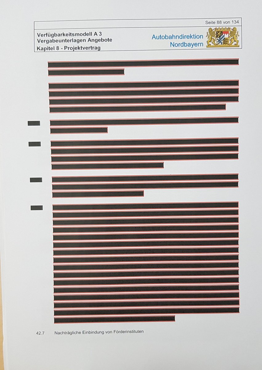 Storch_i's tweet photo. Einfach herrlich diese volle Transparenz des @BMVI bei ÖPP-Verträgen 🤗 https://t.co/47HWWgT75j
