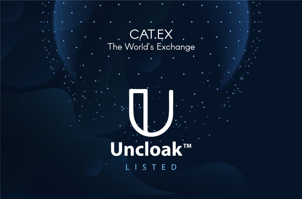 catexofficial's tweet photo. Uncloak deposit and trading is now available on https://t.co/z5qQl5Q39p with UNC/USDT and UNC/ETH markets.

Uncloak is building a platform that helps companies regardless of their size to have the ability to find and resolve cyber security issues using the power of blockchain. https://t.co/hPLFGU4jkg