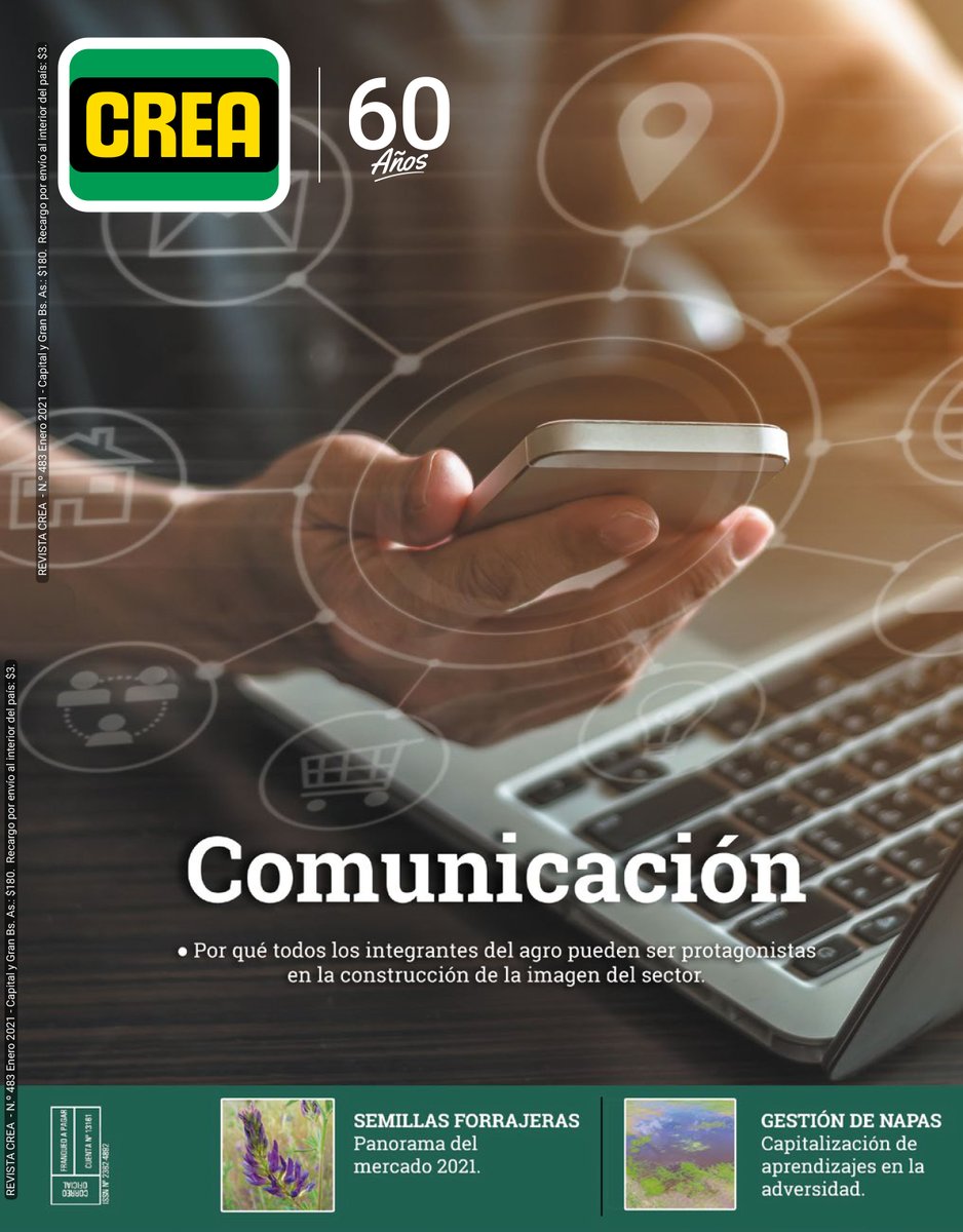 CREA (@crea_arg) on Twitter photo ✅ Especial #Comunicación e imagen del sector #Agro
✅ Panorama de mercado 2021 para semillas forrajeras
✅ Gestión de napas: aprendizajes en la adversidad
¿Ya tenés tu #RevistaCREA de enero? 👇
suscripciones@crea.org.ar ✅ Especial #Comunicación e imagen del sector #Agro
✅ Panorama de mercado 2021 para semillas forrajeras
✅ Gestión de napas: aprendizajes en la adversidad
¿Ya tenés tu #RevistaCREA de enero? 👇
suscripciones@crea.org.ar