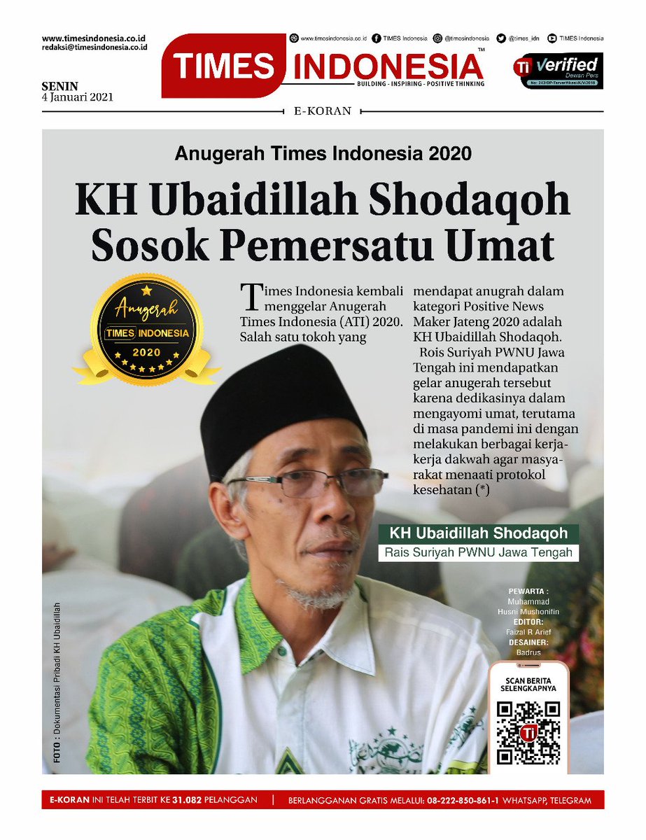 ansorcybermedia's tweet photo. Selamat KH Ubaidillah Shodaqoh atas Anugerah Times Indonesia 2020, semoga jadi inspirasi dan cambuk yang muda-muda untuk berkarya. @Ubaidullah_Sdq https://t.co/b7atAhBA4f