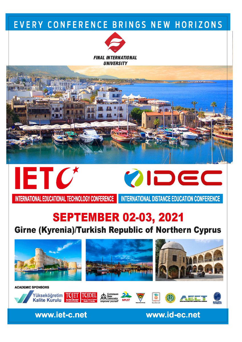 International Educational Technology Conference will be held at Final International University between September 2-3, 2021.  iet-c.net <a href="/aytekinisman/">Aytekin İŞMAN</a>
