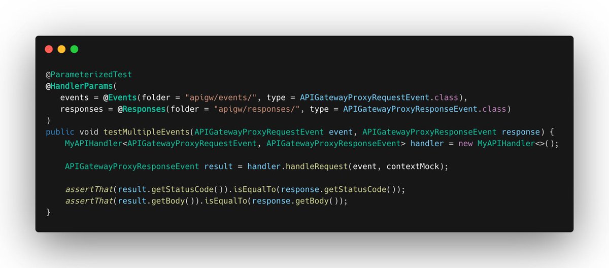 If you develop your 𝝺 functions in Java, then I may have something for you! 🚀
I wrote aws-lambda-java-tests (github.com/aws/aws-lambda…), a library to easily test your function handlers. Check it out! amzn.to/3hInpn9