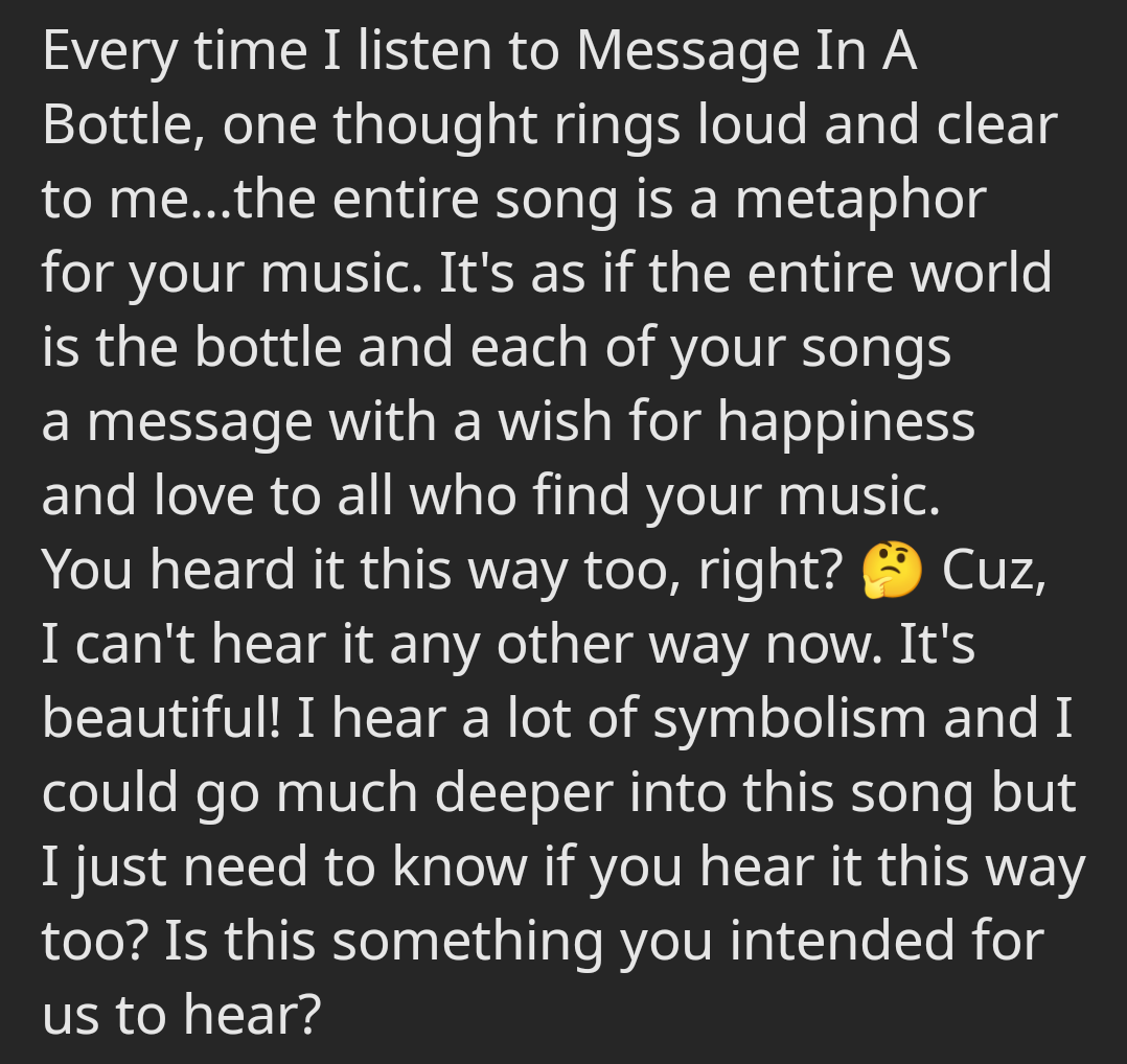 Supermansgalpal's tweet photo. Message In A Bottle ❤️❤️❤️
Definitely in my top 5 Garth songs along with...
#Ireland #LonesomeDove #BelleauWood #Wolves #Sugarcane #FaceToFace #Tacoma #ColdLikeThat #IfTomorrowNeverComes #ISuckAtMath 🥴❤️ #askgarth @garthbrooks https://t.co/cfLk6Y1SZT