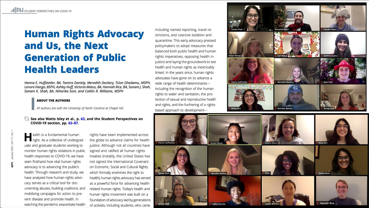 So proud to see our <a href="/UNCPublicHealth/">UNC Public Health</a> students fighting for #HumanRights as a foundation for the future of #PublicHealth. Read their article at: ajph.aphapublications.org/doi/10.2105/AJ…