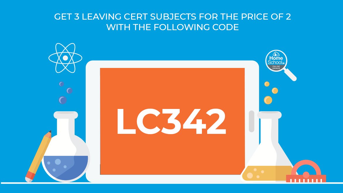 homeschool_ie's tweet image. Want FREE GRINDS? Well now is your chance! You can now get any 3 Leaving Cert subjects for the price of 2! That&apos;s one whole FREE subject! Use code LC342 at checkout to secure your freebie! 
#homeschool_ie #studygram #studyprep #onlinegrinds #videogrinds #freesubject #januarysale