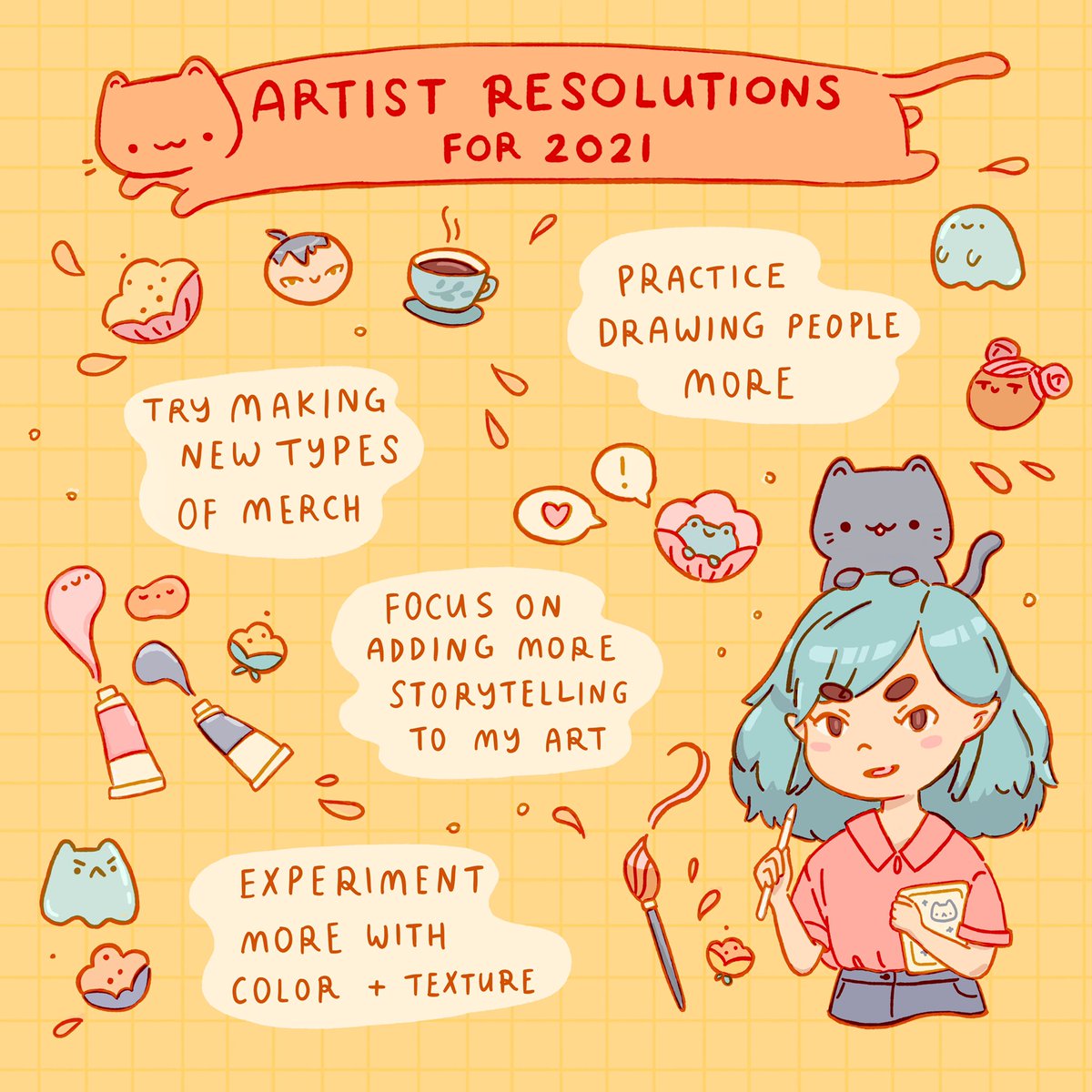 Slightly late but here are my artist resolutions for the year ✨ 

(2021 vs 2020) 