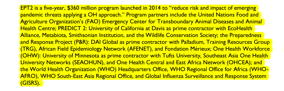 PREDICT implementing partners: University of California-Davis (prime contractor) with EcoHealth Alliance, Metabiota, Smithsonian Institution, and Wildlife Conservation Society. Project Ceiling: $100,000,000