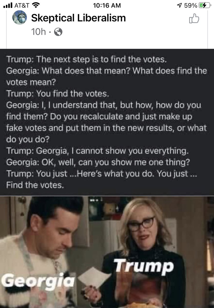 theemptynest's tweet image. I have to share, this is one of my favorite scenes on #ShittsCreek. If you don’t know it, the original scene has them discussing what the term”Folding in the cheese”. This is a hilarious take on that scene🤣🤣 #foldinthecheese #TrumpTapes #ImpeachAgain