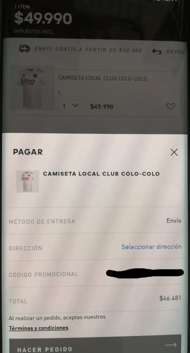 CyberRata 🐭 on Twitter: "Salió la camiseta de Colo-Colo la app Adidas, a $49.990 medio de pago. Si tienen la app, este es link directo ➡ https://t.co/pjJdYnW2f3 ⬇