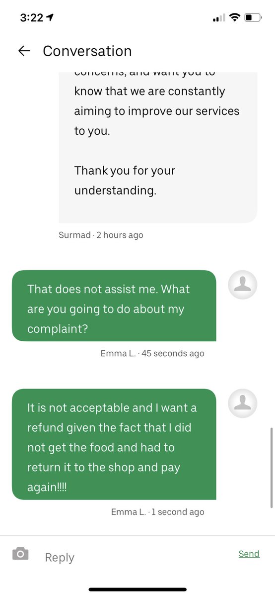 EmmaMayyLewis's tweet photo. @UberUKsupport really taking the biscuit. The worst customer service i have ever experienced. Just constantly met with robots on a script. I genuinely dont think one single human has read my actual complaint. HELP!!! https://t.co/xMNf7eGD6c