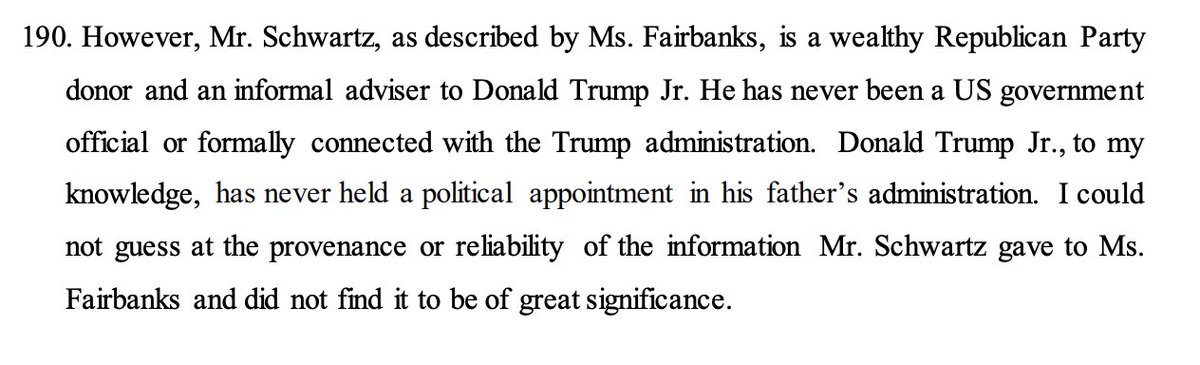 Given that Cassandra's testimony could be damaging for Trump, Schwartz, Assange, and others, it doesn't look like it was a good idea to submit it (it never did).