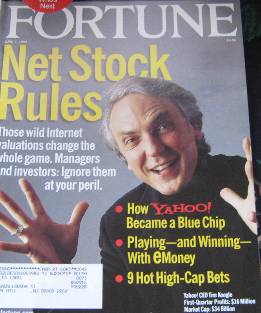 1999 article on Yahoo for a glance at the dotcom bubble mindset.It's not that investors didn't understand valuation. They accepted it reluctantly because internet stocks were ripping and they had to show relative performance. https://archive.fortune.com/magazines/fortune/fortune_archive/1999/06/07/261087/index.htm