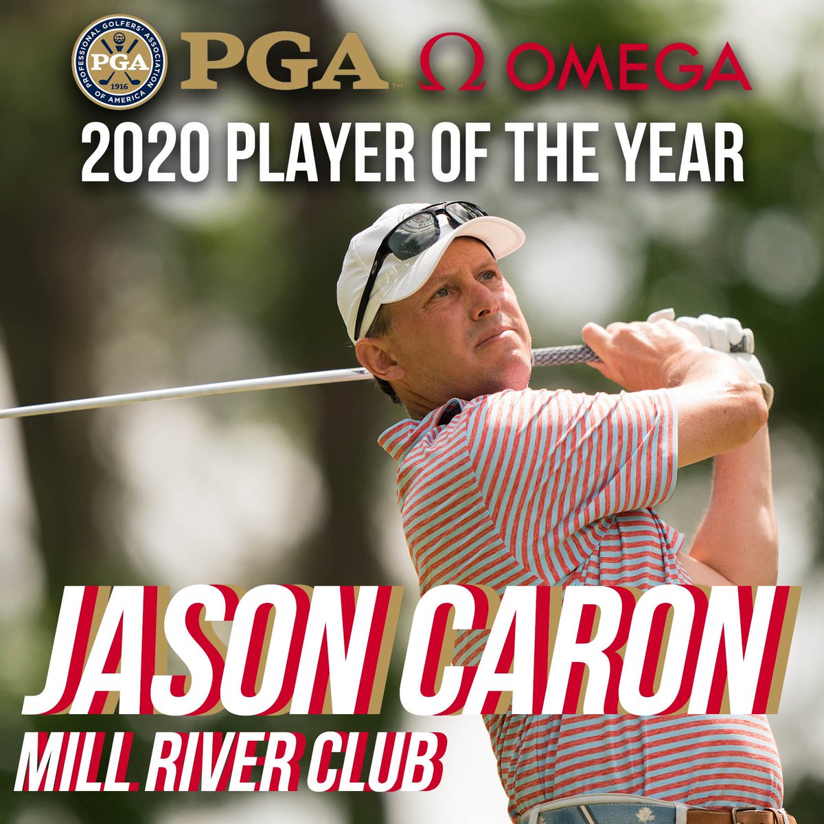 Congratulations to 2020 National @pga Professional Player of the Year, Jason Caron of the Mill River Club who finished the year with 625 points! @omega 
#metpga #weplay #pga #pgaprofessionalplayeroftheyear #playeroftheyear #POY #metsection #millriverclub #jasoncaron #caron