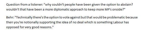 2/ This was Labour's core argument, and it was a lie. Labour said they had to support the gov to avoid no deal, but this is not true.It's not true because no deal would not occur even if the bill had not passed...