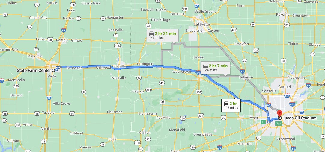 That's not too bad of a drive to bring that Chip back to Champaign. LETS GOOOOOOO!!! #Illini #Illinois  #Chip2Champaign #MarchMadness #MaskMadness